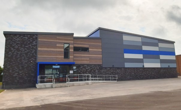 Photo of Backwell School new sports hall from the outside